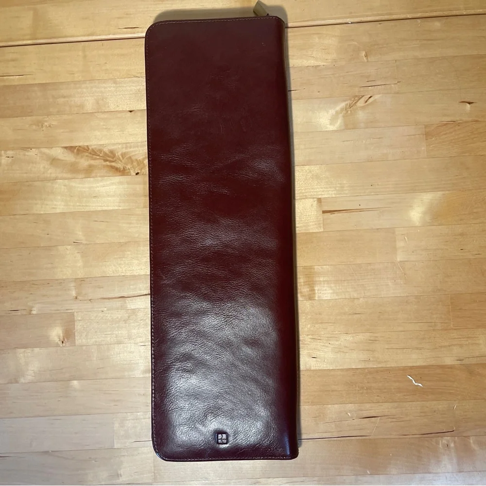 Red Envelope Tie Traveling Burgundy Leather Case
